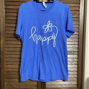 Bella Canvas royal blue happy tee t-shirt M Medium